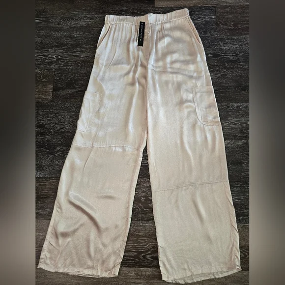 Central Park West rose gold Wide Leg Pants with High Waist Design size L - Picture 9 of 15